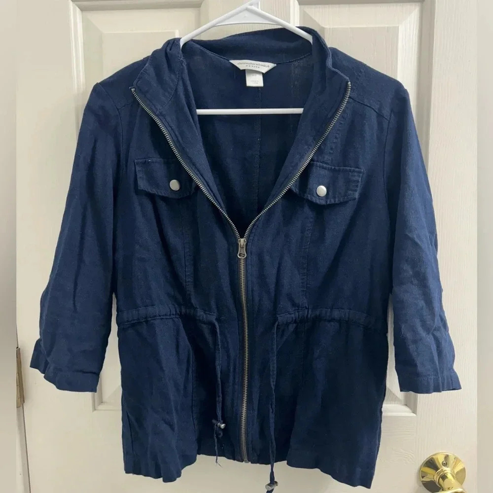 Christopher and Banks Petite 3/4 length sleeved jacket